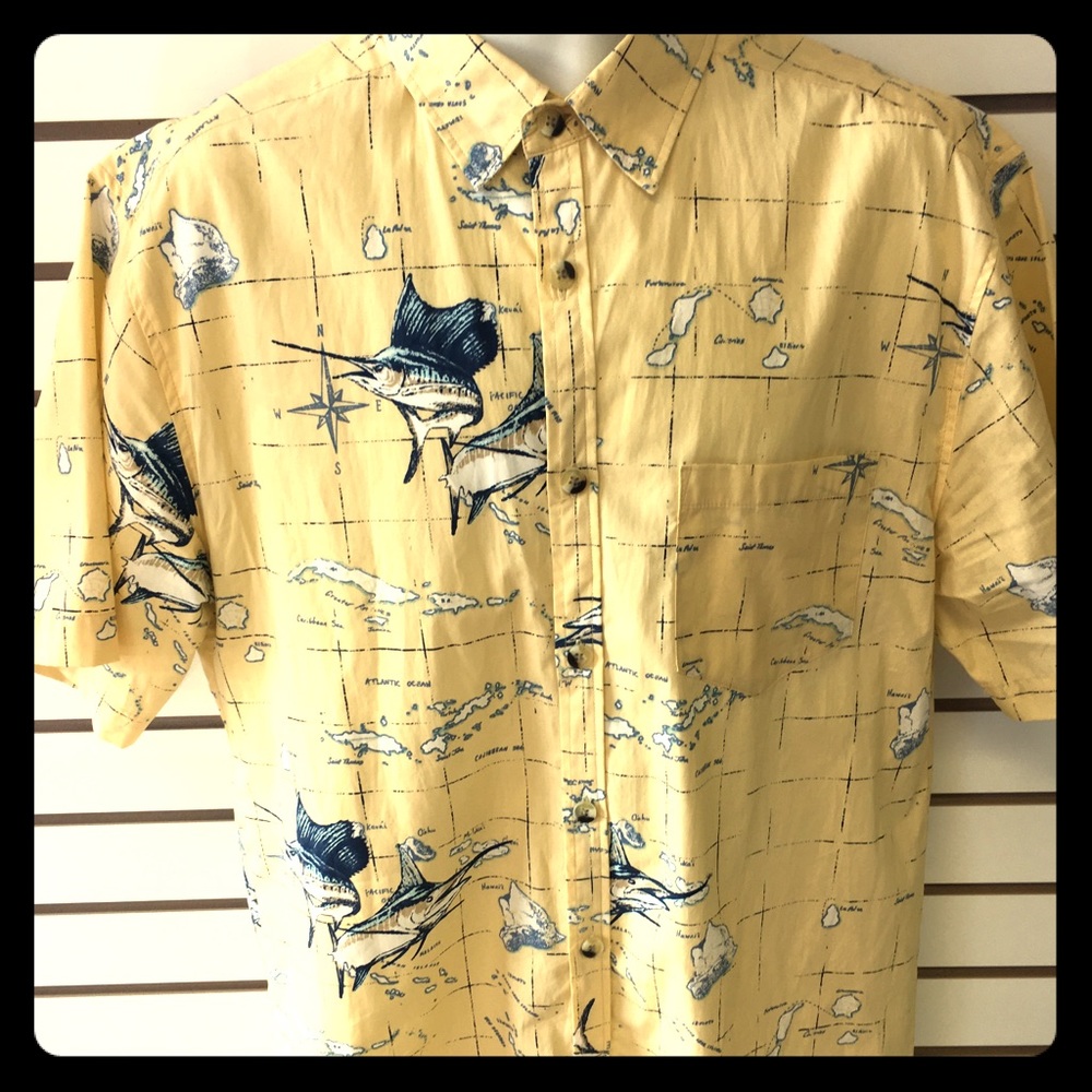 Clearwater button up swordfish shirt size large
